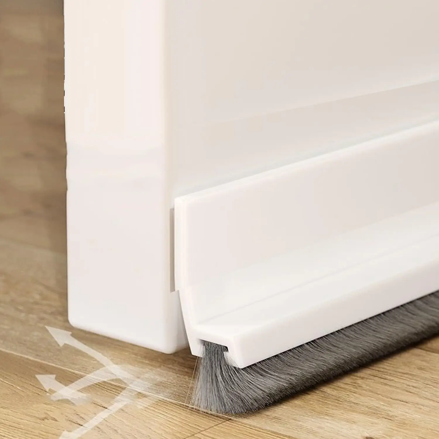 30/50mm Height TPE Door Seal Strip Adhesive Type Under Door Sweeper with Brush Hair Gap Filler Windproof Noise Reducer Tape