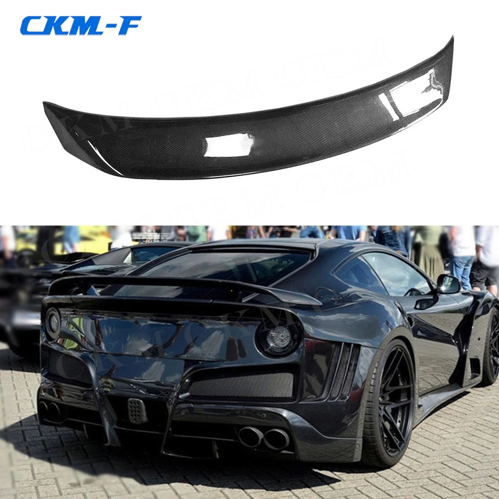 

Carbon Fiber/FRP Black Rear Trunk Lip Chin Spoiler Wing Decoration for Ferrari F12 Berlinetta 2013-2016 Rear Spoiler Car Stylimg