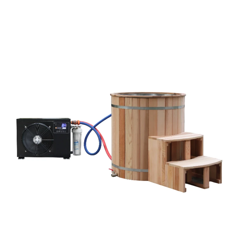 Hot selling cedar cool tub cold machine ice bath cool plunge for spa shower