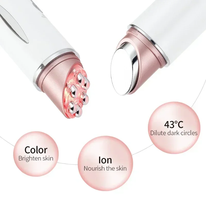 Mini EMS Eye Massager Constant Temperature Heat Vibration Massage Anti Wrinkle LED Photon Lighten Dark Circles Beauty Device