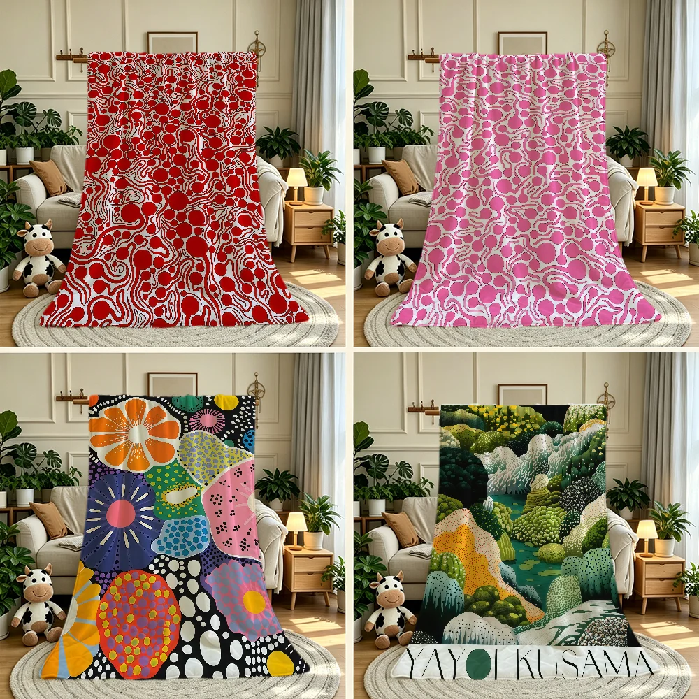 Y-Yayoi K-Kusama Art Blanket Throw Super Cosy Plush Living Room Sofa Couch Childish Birthday Gifts