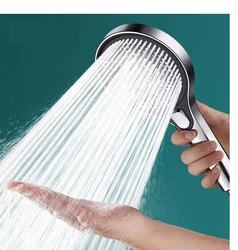 New High Pressure Big 130mm Shower Head Black 3 Modes Water Saving Spray Nozzle Massage Rainfall Shower Bathroom Accessories