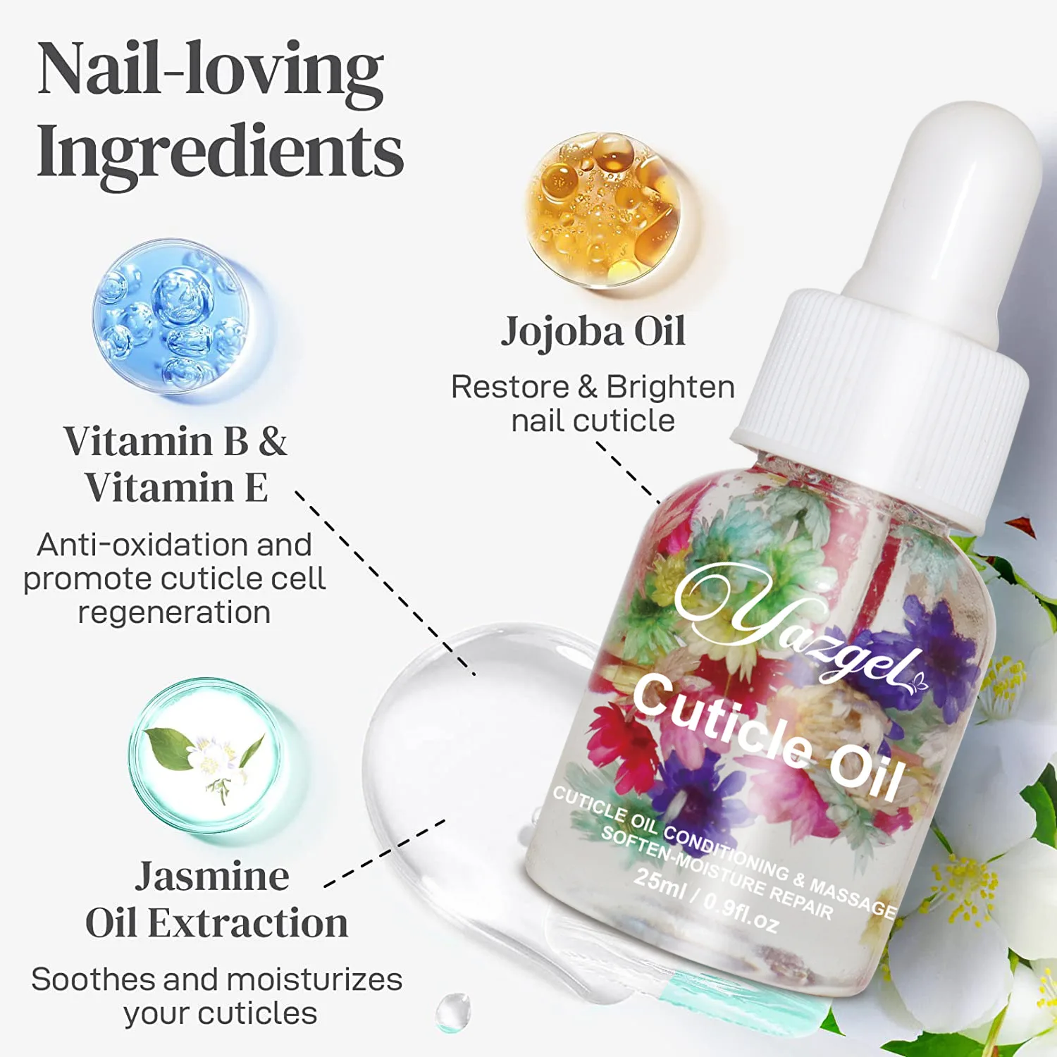 زيت مغذي للزهور البنفسجي لإمدادات المانيكير ، أداة تليين طلاء الأظافر ، زيت تليين البشرة ، 25 *