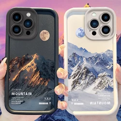 Sunset Snow Mountain Phone Case for iPhone 15 14 13 12 11 Pro Max XS X XR 8 7 6S 6 Plus SE 2020 Liquid Silicone Shockproof Cover