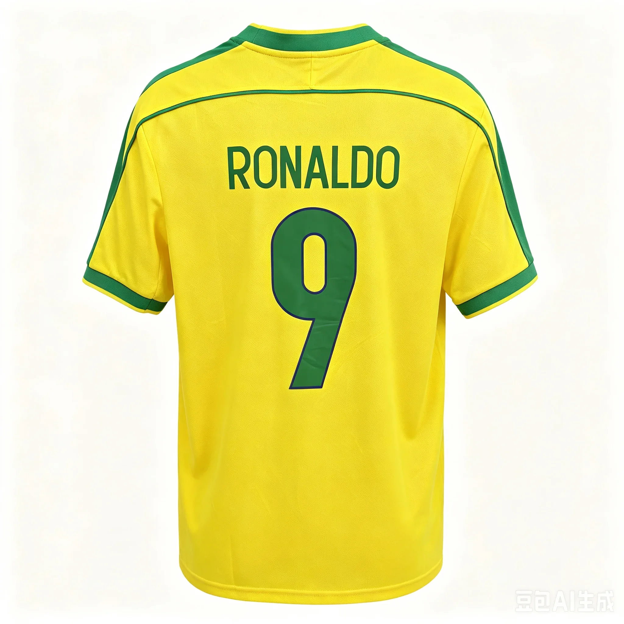 Fußball-T-Shirt im Brasilien-Stil mit der Nummer 10, gelb-grün, kurzärmelig, für Fans, Freizeit, Training, Sport, Unisex – Detail 4
