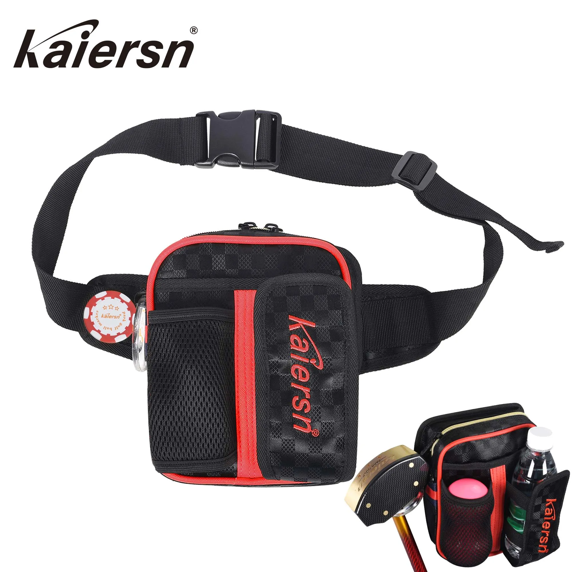

Kaiersn Park Golf Pouch Waist Park Golf Bag Golf Ball Pocket KT021