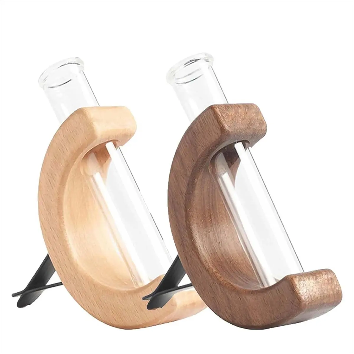 [N84R] Car Vase Vent Clip, 2PCS Car Flower Vase, Wooden Car Flower Vase Vent Clip, Car Flower Vase for Car Air Vent Ornament view 2