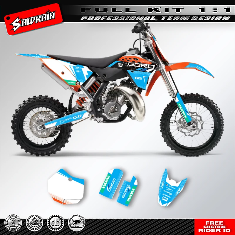 

Sawrain Custom Team Motorcycle Graphics Background Decals Stickers Kit for KTM SX65 2009 2010 2011 2012 2013 2014 2015 011