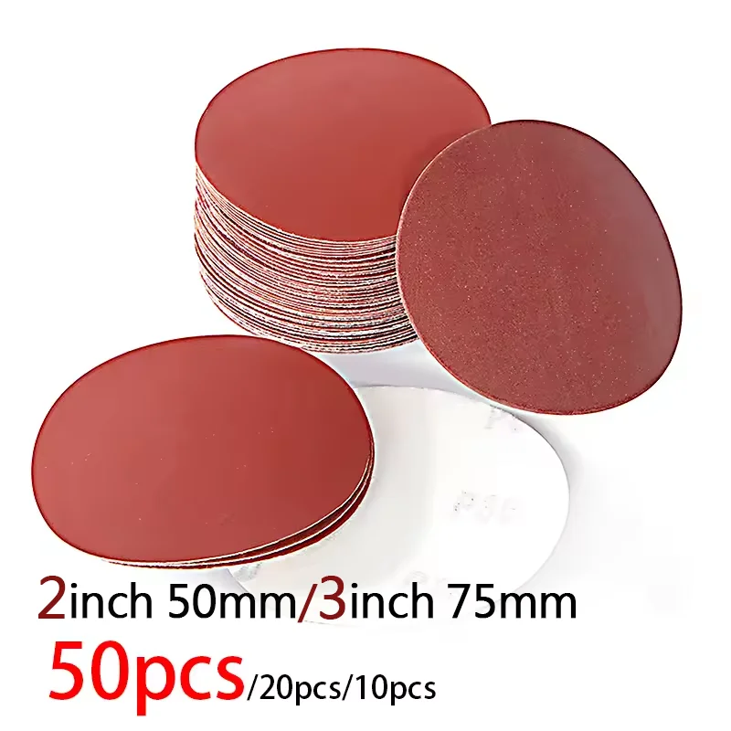 

2inch/3inch 10/20/50pcs Non Porous Sandpaper, DIY Flocking Sand Pad with Alumina Sandpaper, Suitable for Polishing and Grinding