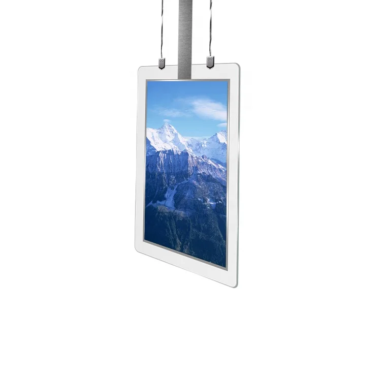 Ultra Thin Ceiling Mounted Dual Sides Screens Hanging Double Sided LCD Display Digital Signage Advertising Player