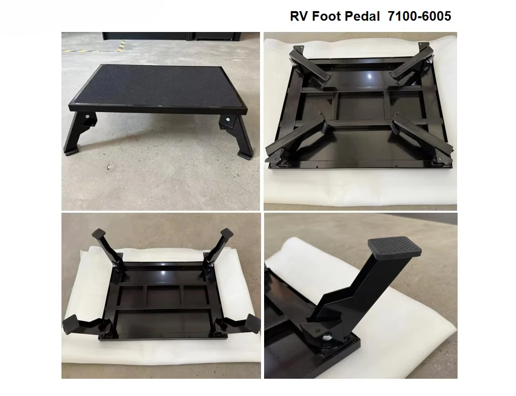 MOBORV Outdoor Heavy Duty Steel RV Foot Pedal Platform Step Non Slip Folding Step Stool For Trailer Camper Motorhome 7100-6005