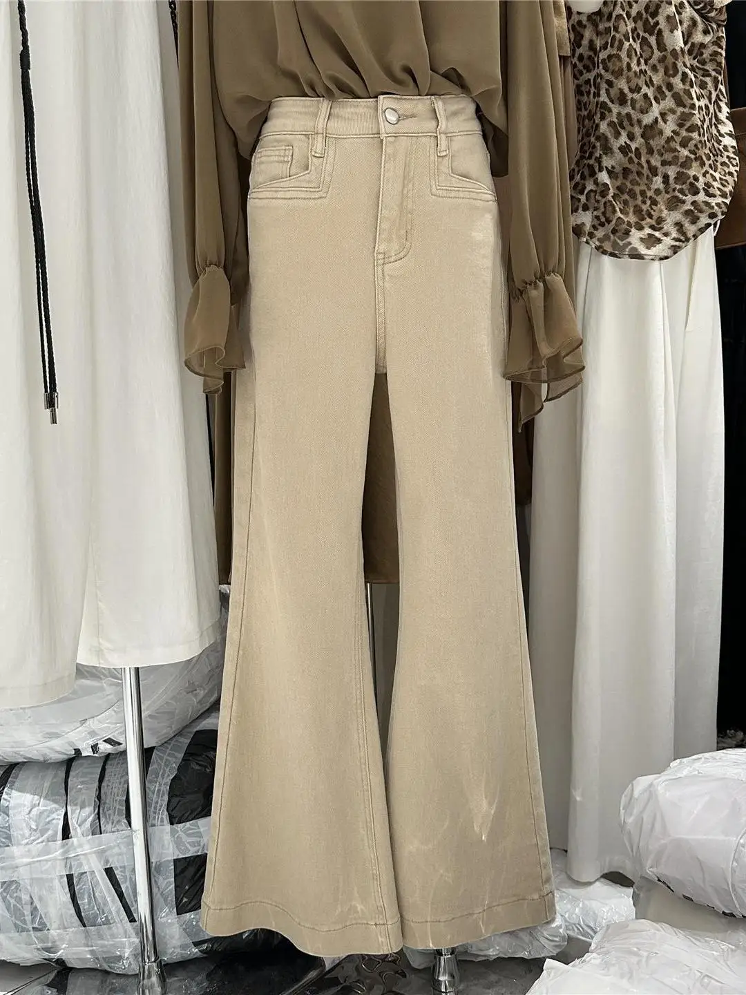 

Джинсы женские с высокой талией, свободного кроя, из денима, осенние, новые, в стиле ретро, универсальные, стройнящие, Dongda Gate 2025