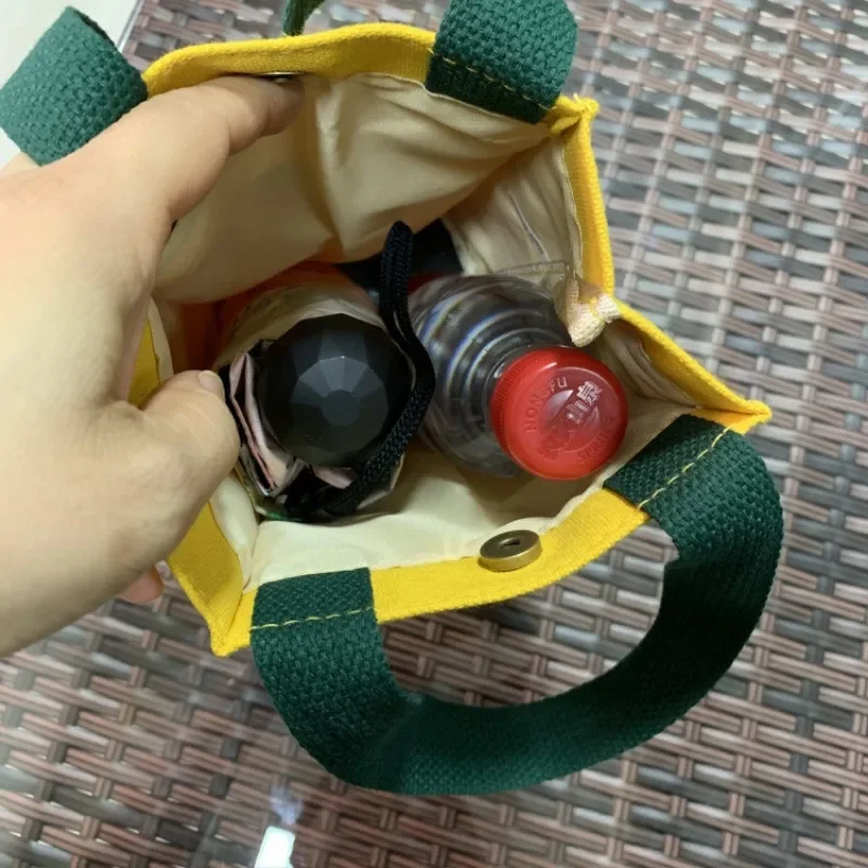 Handheld Water Cup Bag Universal Canvas Insulated Cup Cover Cup Bag Umbrella Insulated Cup Protective Cover Student Cup Cover