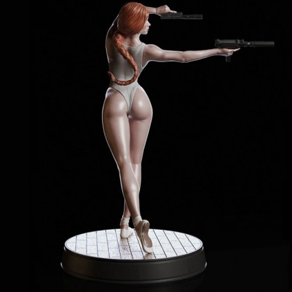 SFW Machine Gun Dancer Resin Model Kit 3d Printing Doll 1/24 Unassembled Resin Figure Statue Kits Unpainted Toy Gk Play Set