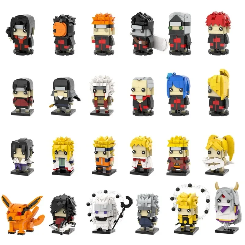 Bandai karikatür Naruto aksiyon figürleri Sasuke Uchiha masquare kare monte şekil Anime küçük parçacık monte model çocuk oyuncak