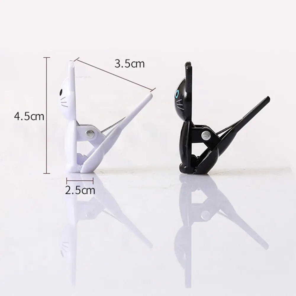 8pcs Windproof Clothes Pin Clip File Organization Clip Animal Shape Multifunctional File Folder Desktop Organizer White Black