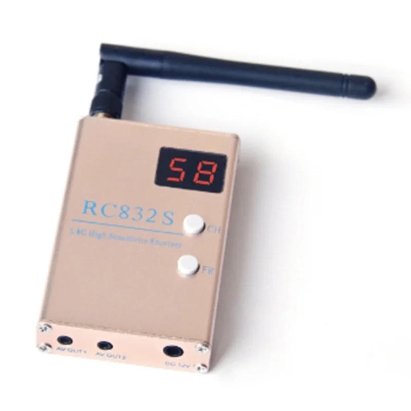 New!!FPV RC832 RC832S Receiver Receiver System 5.8G 48CH 600Mw Aerial Photography 5.8Ghz AV With A/V And Power Cables