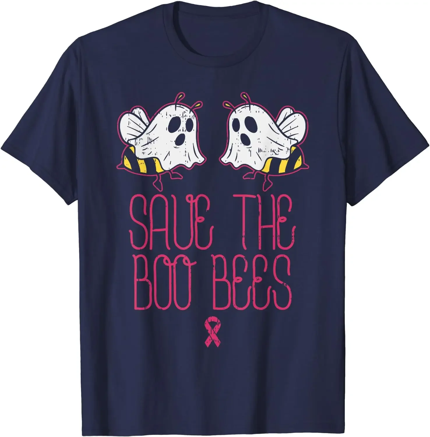 Save The Boobees Boo Bees Breast Cancer Halloween Women T-Shirt Animal Halloween October Wear Pink Shirts for Women Daily style