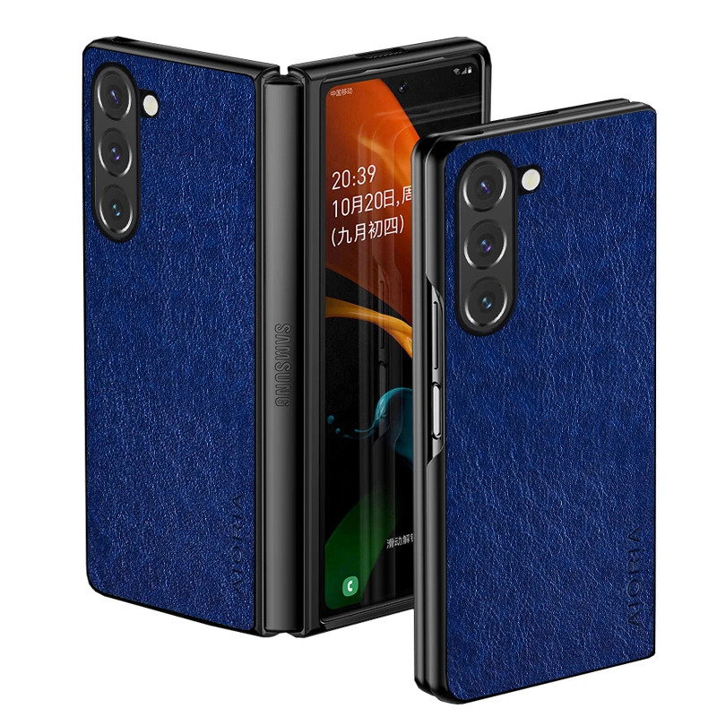 Luxury Leather Case for Samsung Galaxy Z Fold 5 6 4 3 Business solid color Soft TUP&Hard PC cover for Samsung Galaxy Z Fold5