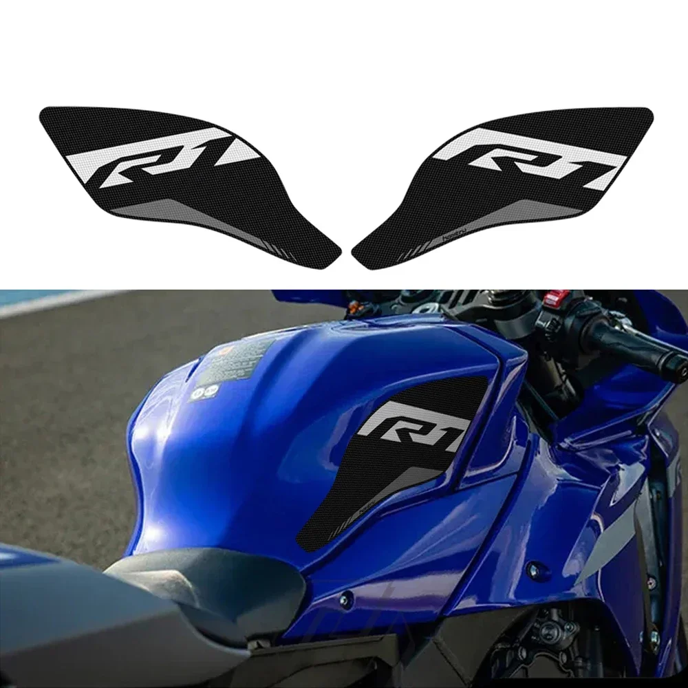 

Motorcycle Tank Grip Traction Pad Side Gas Knee Protection Anti-slip Sticker for Yamaha YZF-R1 R1 2020-2022