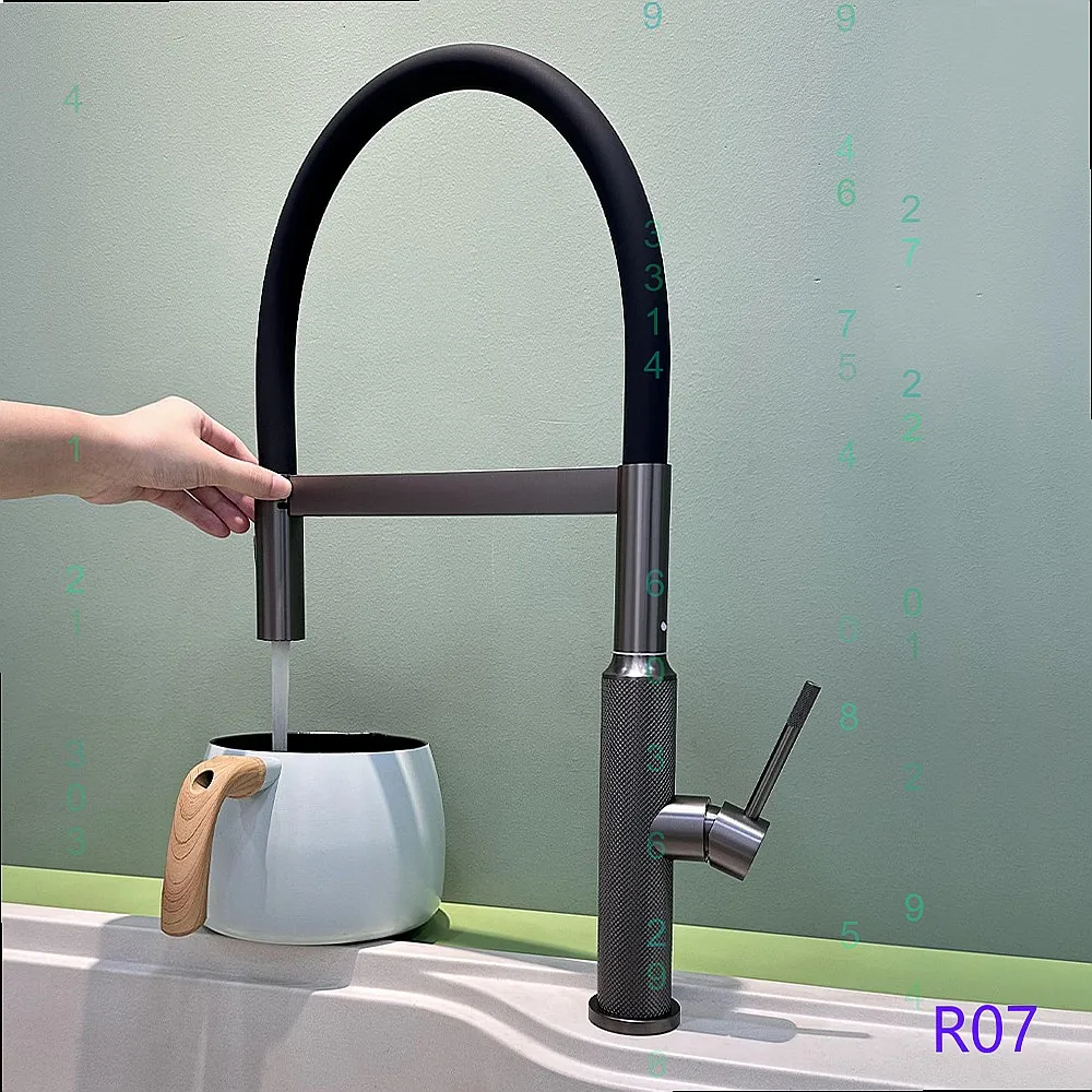 Magnetic Pull‑Down High‑Arc 2‑Function Kitchen Faucet, Swivel Silicone Sprayer Hot & Cold Water for Kitchen Sink