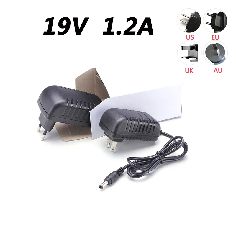 محول محول AC100V-240V تيار مستمر 19 فولت ​ 1200mA 19V 1.2A محول التيار الكهربائي الاتحاد الأوروبي الولايات المتحدة المملكة المتحدة الاتحاد الأفريقي التوصيل 5.5*2.1 مللي متر