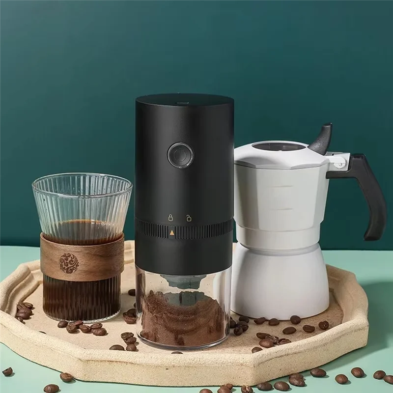 BAAN- مطحنة القهوة الأساسية لمطحنة القهوة من النوع C شحن USB مطحنة القهوة الاحترافية المحمولة باللون الأبيض