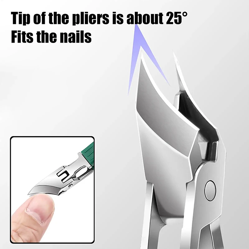 Curved Nail Clipper Fingernail & Toenail Clipper Cutters Anti-Splash Cuticle Remover Fingernail Clipper Cutters Stainless Steel
