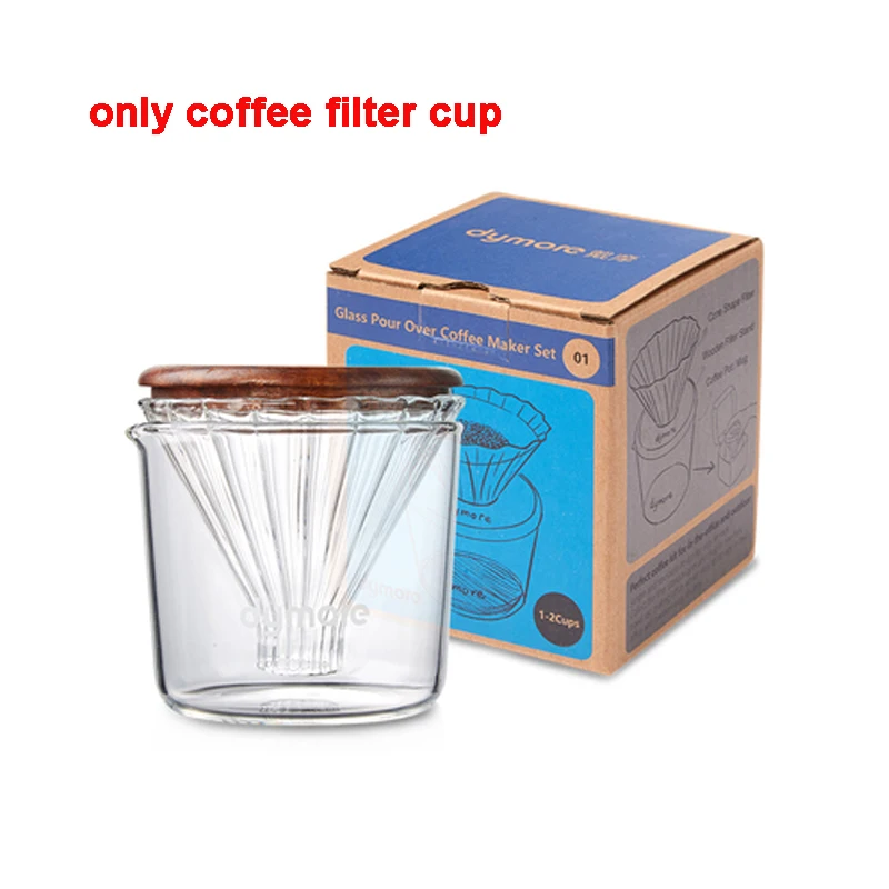 500ml Hand-brewed Coffee Pot Pour Over Coffee Maker Cone Glass Coffee Dripper Filter Coffee Pot Set Coffee Filter Cup