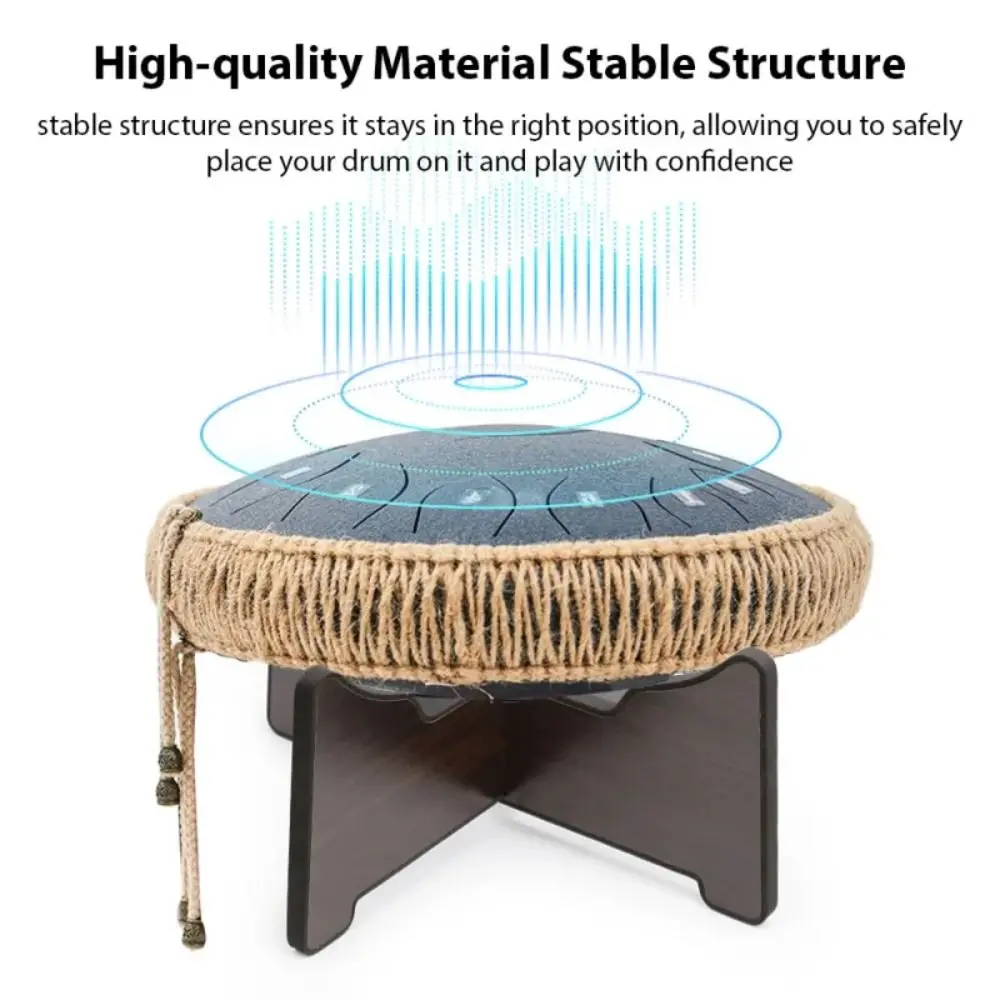 Wooden Hand Pan Drum Display Rack for 6-12in Drum Detachable Steel Tongue Drum Bracket Practical with Silicone Layer