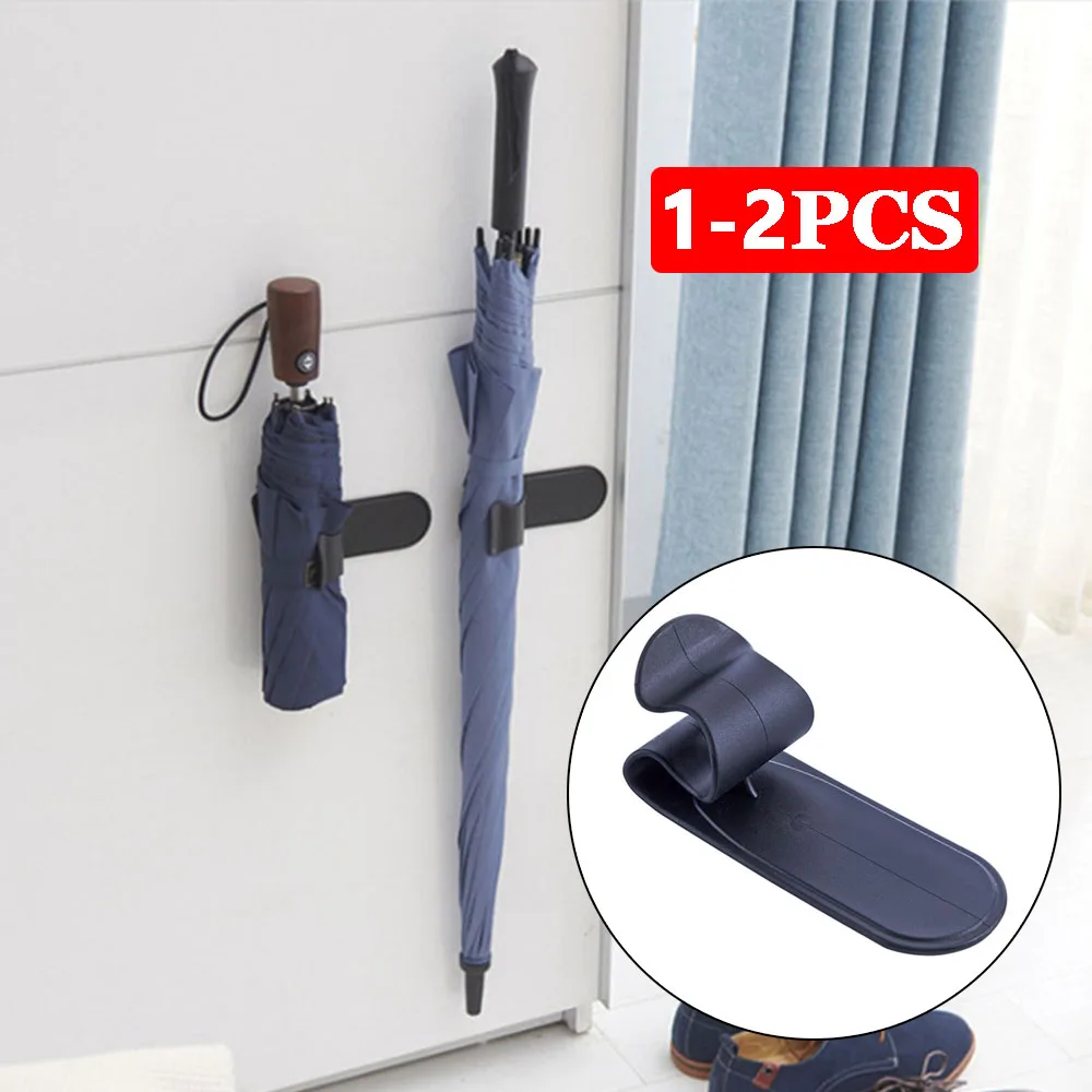 1-2PCS Car Umbrella Hook Holder Wall Mounted Holder Adhesive Umbrella Stand Universal Umbrella Hook Fixing Hanger Clip For Auto