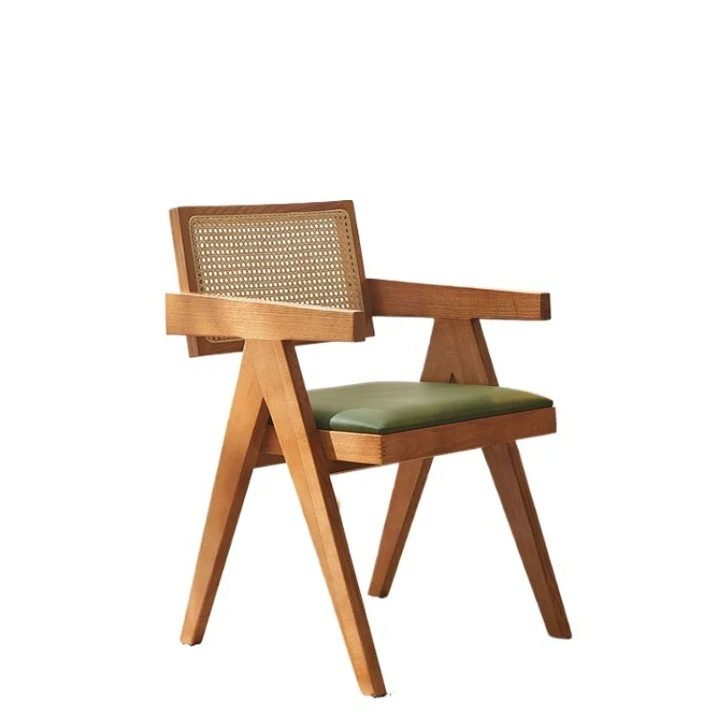 

Japanese-style solid wood dining chair, simple backrest single leisure chair, small apartment
