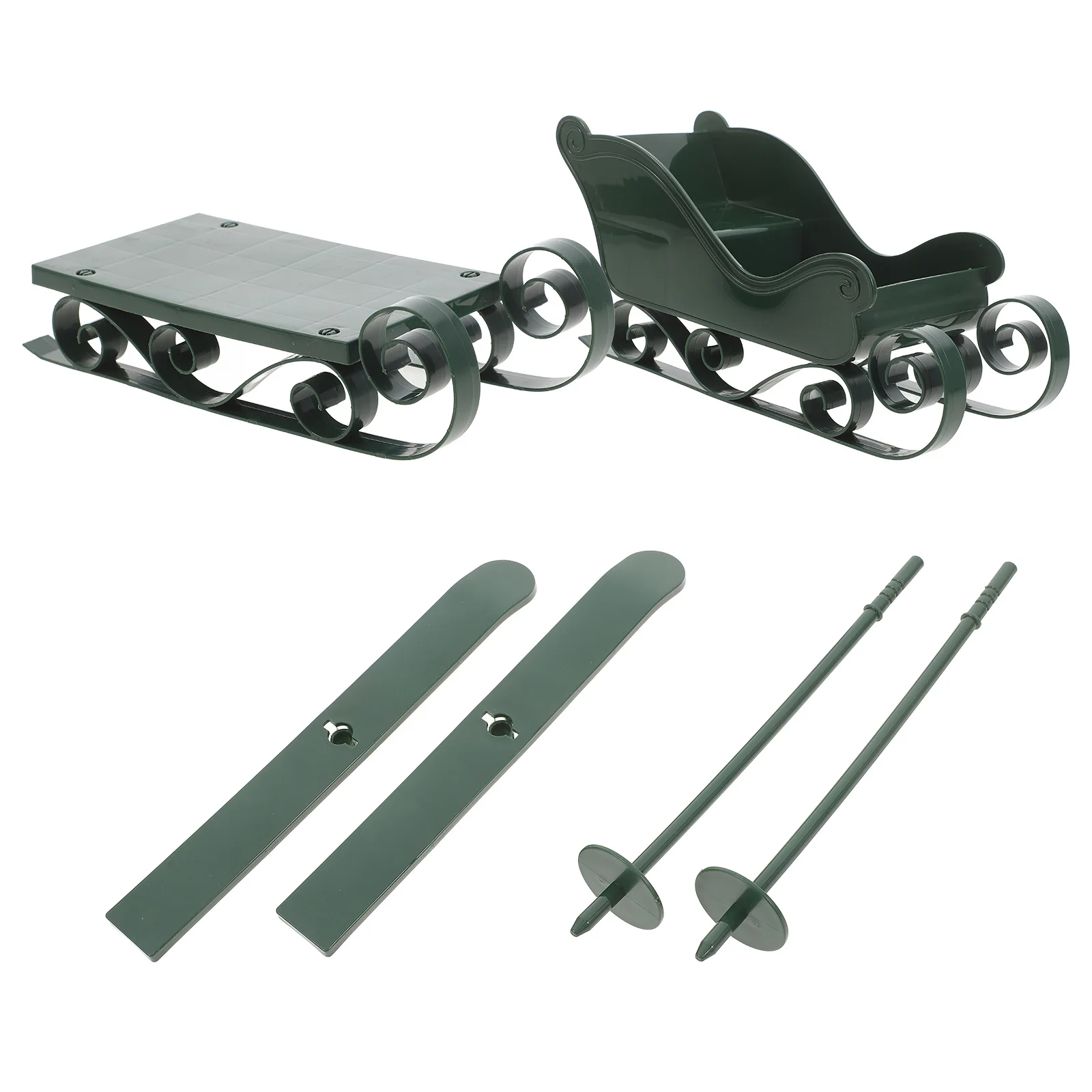 

1Set Christmas Sleigh Decoration Small Plastic Sled Ornament for Desktop Xmas Tree Party Home Hotel Festival Decorations Gift