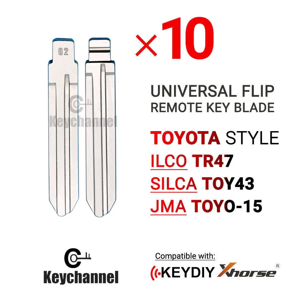 10PCS #02 KD Blade LISHI TOY43A TOY43 Totoyta สไตล์ TR47 TOYO-15 TOY43สำหรับ Toyota Camry Corolla Highlander RAV4 yaris สำหรับ KEYDIY