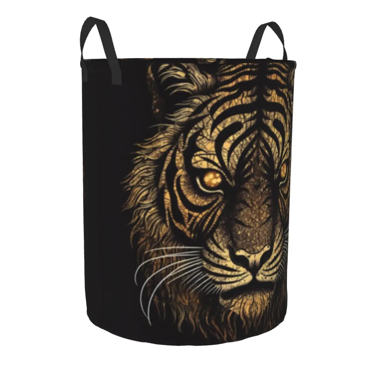 Folding Laundry Basket Tiger Head Dirty Clothes Storage Bucket Wardrobe Clothing Organizer Hamper