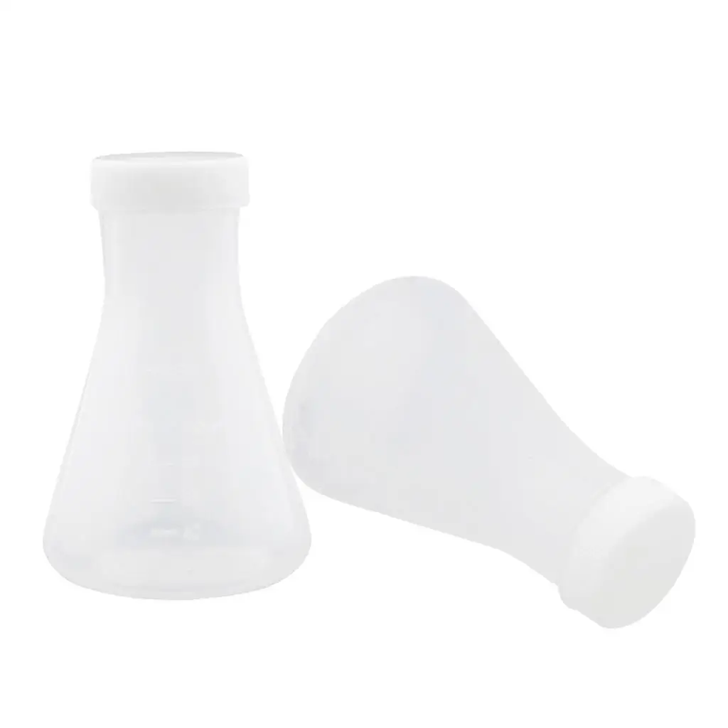 Measuring Laboratory Conical Flask 100ml Graduated Plastic Erlenmeyer Transparent Flasks Set for Science Lab