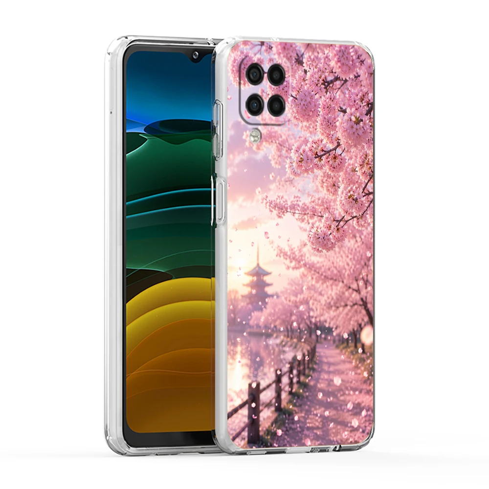 Cherry Blossoms In Full Bloom Soft Cover for Samsung Galaxy A13 A15 A17 A22 A23 A25 A32 A35 A52 A53 A55 Transparent Phone Case