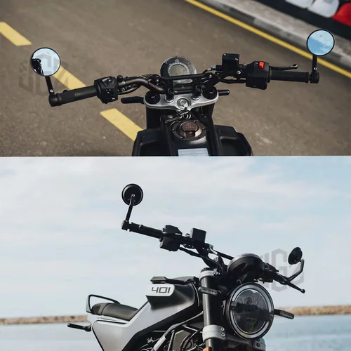 Imagen 2 del producto Para Husqvarna Svartpilen 401 250 701 retrovisor de cristal azul manillar redondo extremo de barra espejos retrovisores laterales accesorios de motocicleta