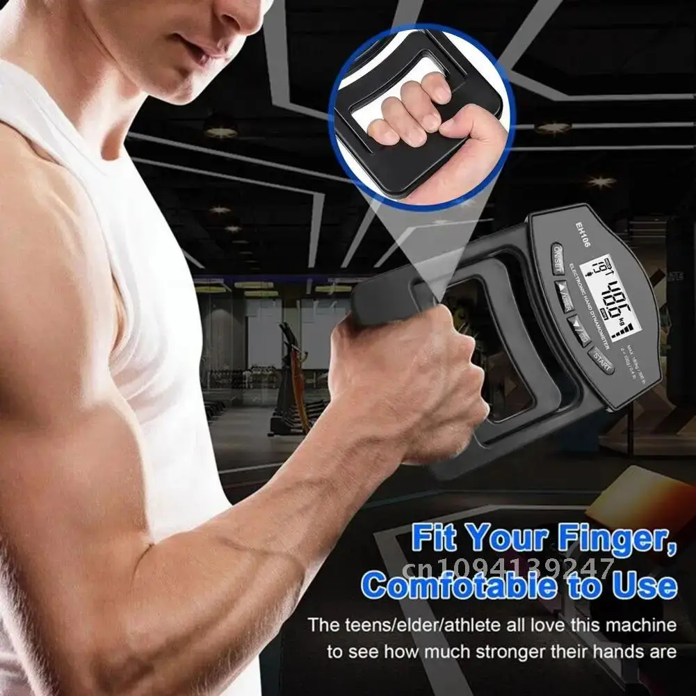 Grip Strength Tester 396Lbs/180Kg Hand Digital Dynamometer Strengthener Power Exerciser Grip Meter Gripper Measurement Grip