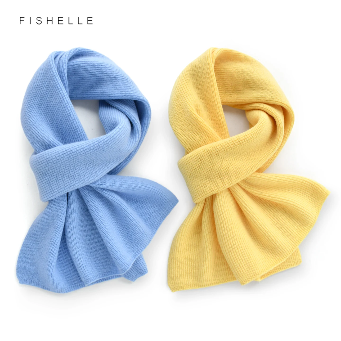Blue Cashmere Scarf Winter Women Shawl Wool Scarves Knitted Short Neck Solid Color Outdoor Warm Soft Accessories