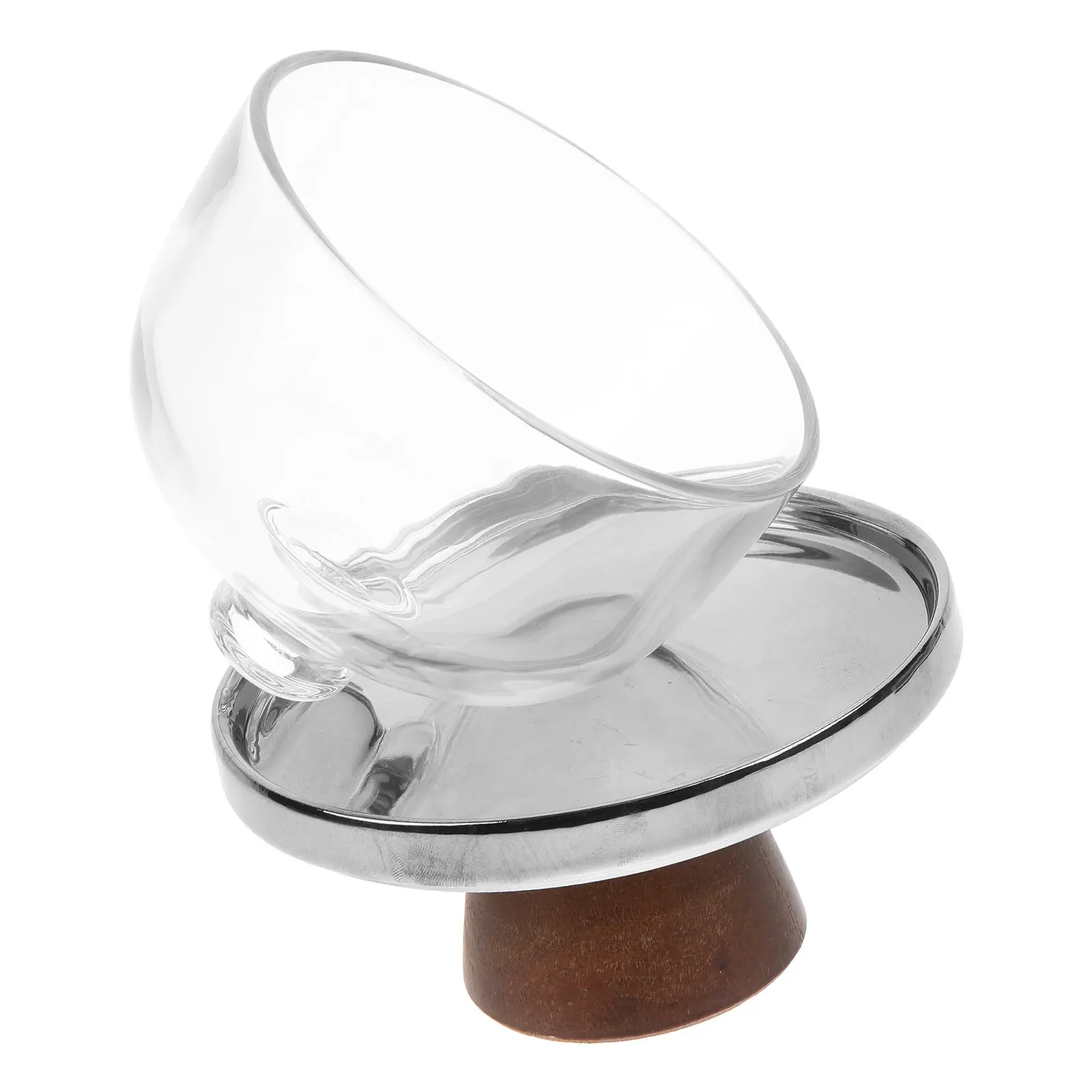 Stylish Silver Rimmed Glass Cake Stand Dome Cover Multi-Functional Dessert Fruit Presentation Tray for Events Gatherings