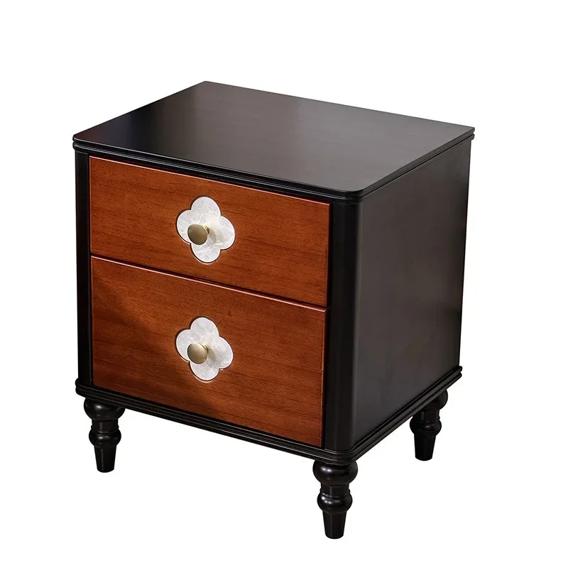 

French retro solid wood bedside table, bedroom storage locker, American simple modern bedside