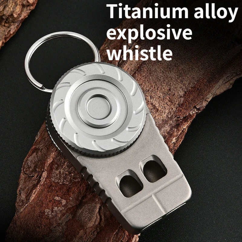 

NEW T32 Titanium Alloy Outdoor Rescue Double Hole Whistle Portable Keychain Multifunctional Decompression Whistle