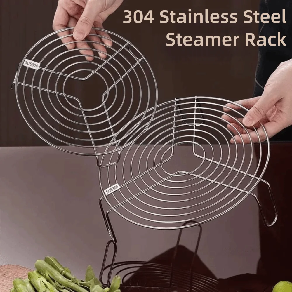 

Kitchen Tableware 304 Stainless Steel Steamer Rack Round Multifunction Pot Steaming Tray Pot Steaming Rack Kitchen Accessories