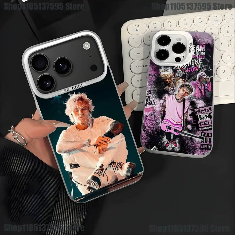 

M-Machine Gun K-Kelly MGK Phone Case For iPhone 17,16,15,14,13,12,11,Pro,XS,Max,Plus,Mini,SE4,E White Matte Shockproof Cover