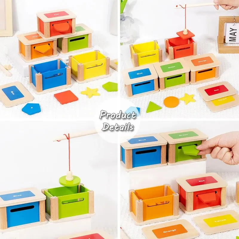 Baby Montessori Kleur Vorm Sorteren Speelgoed Houten Fijne Motoriek Zintuiglijke Muntautomaat Magnetische Matching Games Educatief Speelgoed