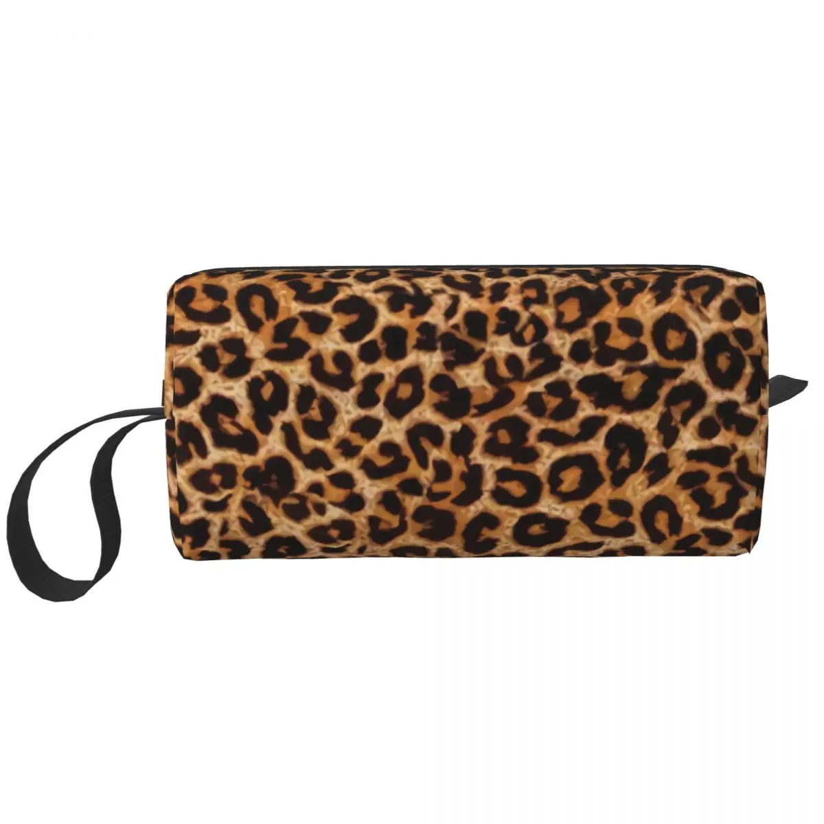 Custom  Leopard Print Cosmetic Bag Women Kawaii Big Capacity Makeup Case Beauty Storage Toiletry Bags