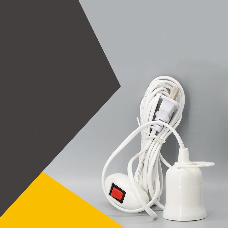 E27 Screw Lamp 3/5/8/10m Lamp Bases Universal With Switch Led Bulb Socket Adapter Holder Accessories Tools Two Plugs Suspension