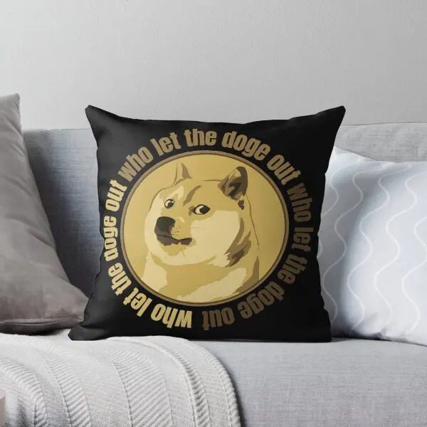 

Who Let The Doge Out Printing Throw Pillow Cover Bed Soft Fashion Fashion Bedroom Square Comfort Pillows not include One Side