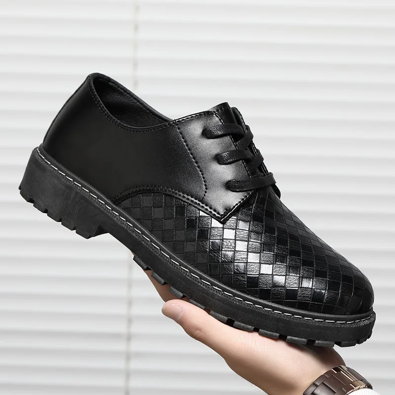 

Новые осенние мужские повседневные кожаные туфли, черная противоскользящая и прочная рабочая обувь